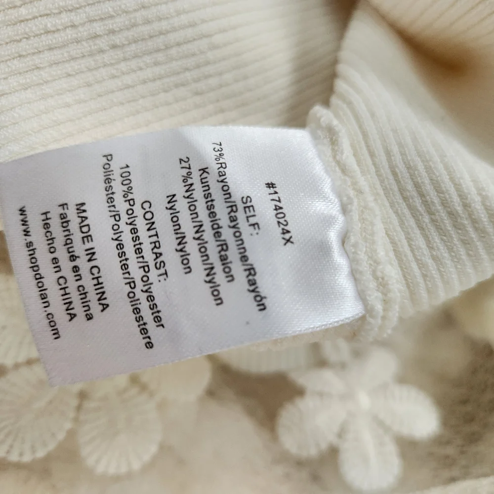 Anthropologie Dolan White Top with Sheer Floral Sleeves - Picture 8 of 8